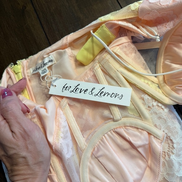 🌸 For Love & Lemons Pastel Lace Maxi Dress XXS – NWT - Picture 12 of 16